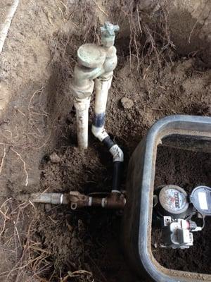 Irrigation meter valve installation and repair