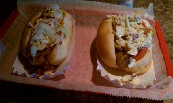 Slaw dog and Pittsburgh dog