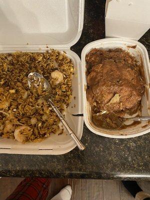 Fried Rice and 148. Shrimp Egg Foo Young