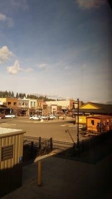 view of downtown truckee from the train window!