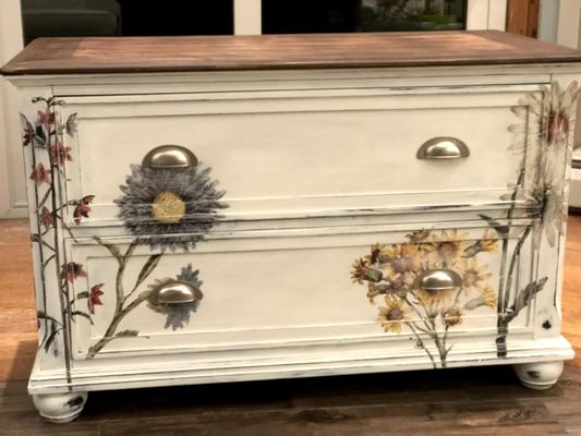 Bring the beautiful outdoors in with this lovely painted dresser