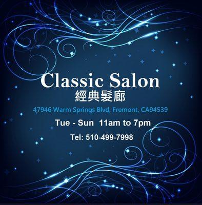 Classic N Beauty Salon
 Hair Stylist :  Benley 
 Mobile : 510-499-7998