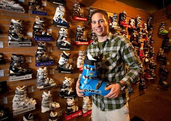 Large ski boot selection