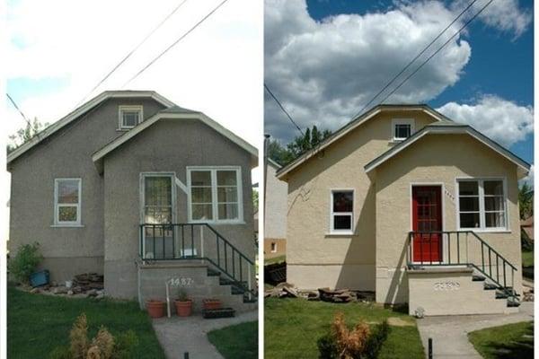 On the left was my house before I called Ike's painting they were very helpful in improving my house and windows