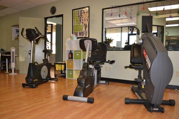 Upright Bike, Recumbent Bike, & Upper Body Ergometer.