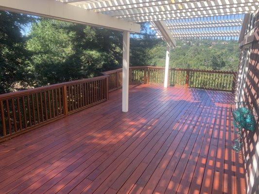 Redwood deck refinishing