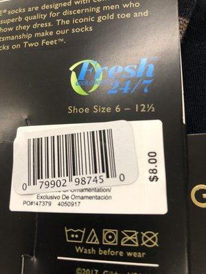 Gold Toe socks normal price $8.00 but only $1.00. 11.2.21