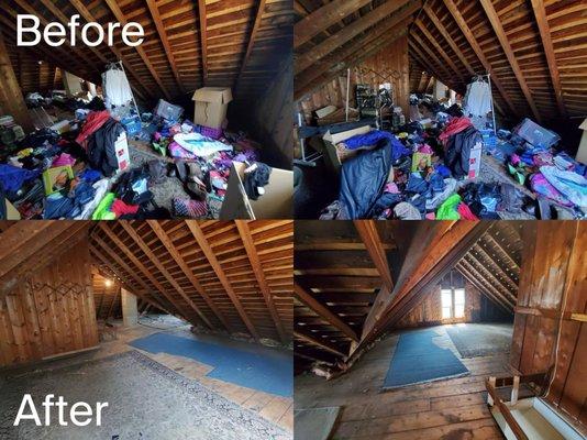 Attic clean up and junk removal by Heck Removal! #junkremoval #trashremoval #declutter #atticcleanups #cleanupcrew #clean #heckremoval