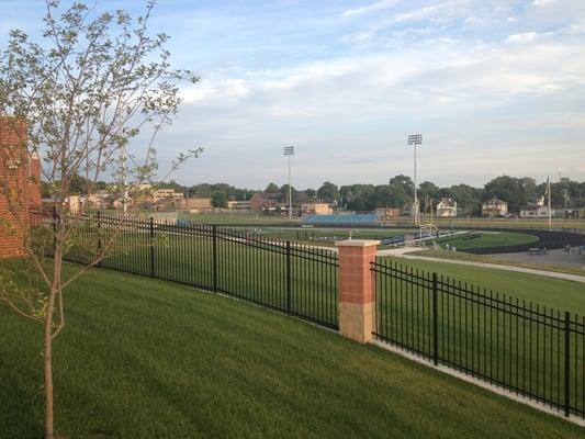 Field view facing south from west entrance