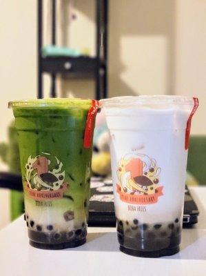 Wake Up Matcha and Dirty Boba Milk