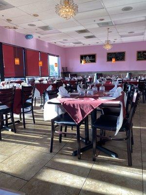 View inside the restaurant. No frills, very basic decor