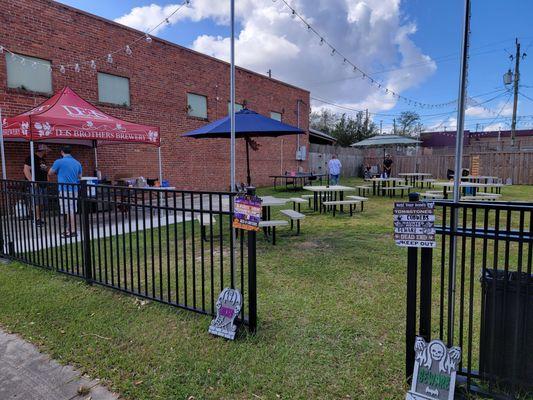 Beer Garden set up for Kids Halloween Party at Dees Brothers Brewery in Historic Downtown Sanford, FL!