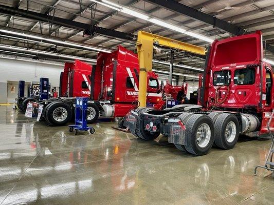 Hoekstra Transportation LLC Trucks Parked in Garage