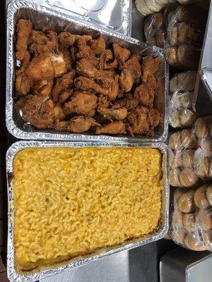 Honey dipped chicken and Mac and cheese