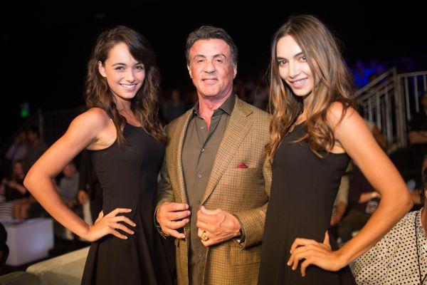 Sylvester Stallone with beautiful Runway Waitresses