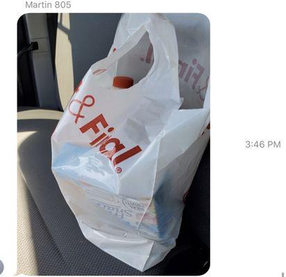 The time my driver picked up some grocerys and shopped