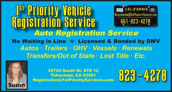 1st Priority Vehicle Registration Service