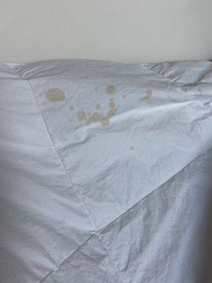 stained dingy bedding