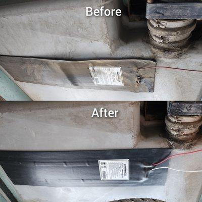 Before, after photos of an under-tank heater!