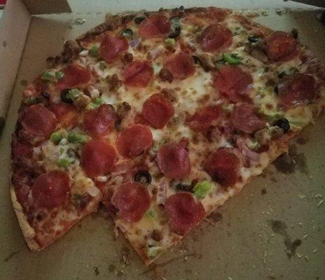 Thin crust Supreme ordered online in North Webster