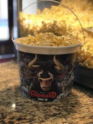 Refillable popcorn buckets only $15! First refill is free and then they are just $3.50 each. Huge savings!