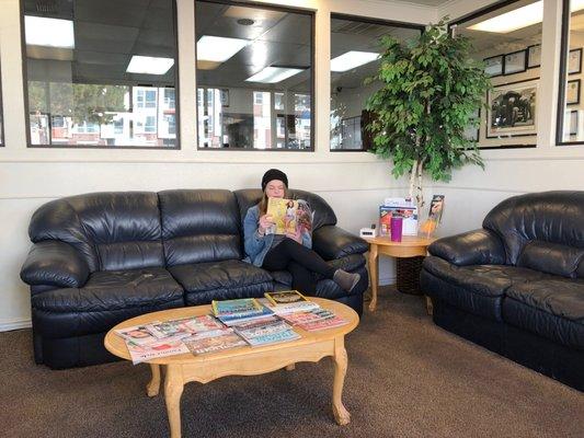 Free WiFi, bottled water, coffee, tea, and even hot apple cider at the Keller Bros waiting room...it's comfortable, clean, and convenient!