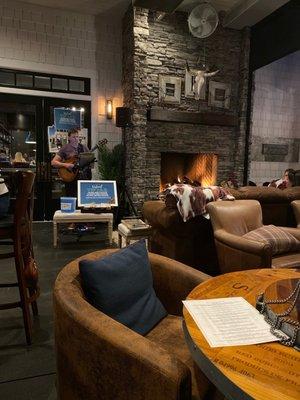 Live Music & cozy fireplace.