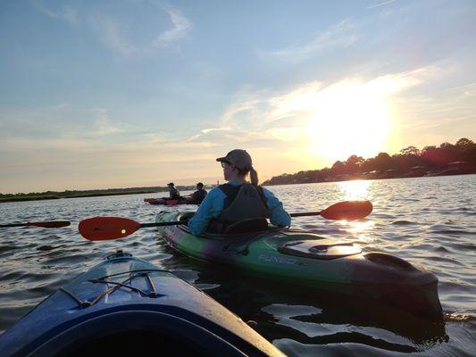 Sunset on the kayaks