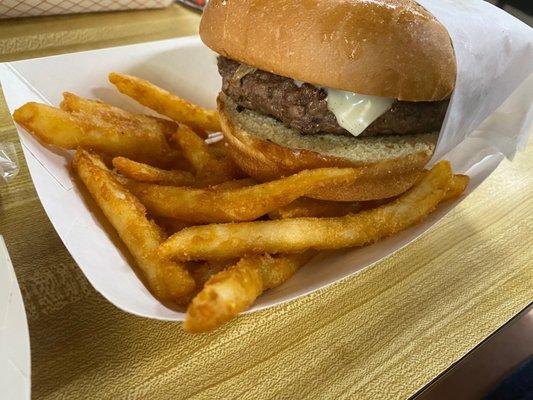 Mushroom Swiss burger combo