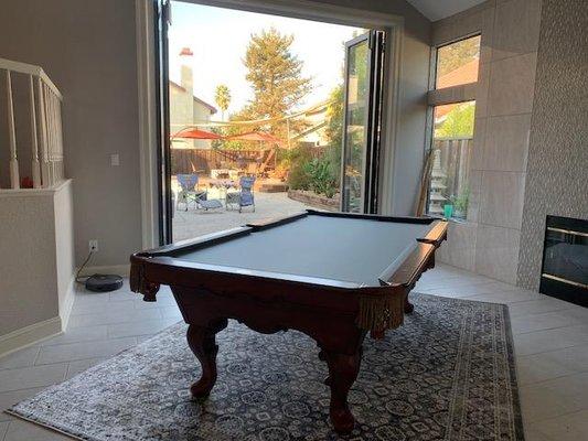 Beautiful Pool Table Installation in Tracy Ca