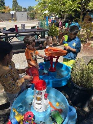 Water play with friends