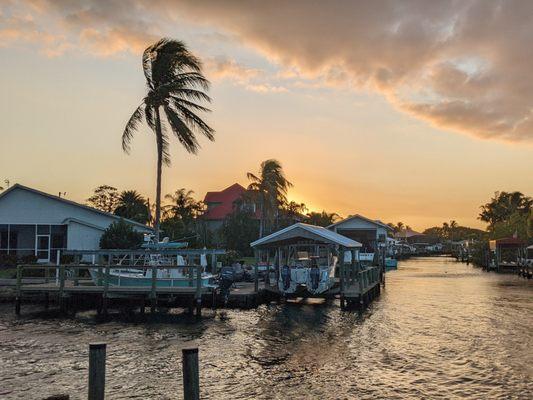 Sunset at Waterfront Restaurant & Marina