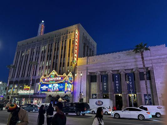 Exterior of the Jimmy Kimmel Live Studio to the right of the El Capitan Theater.