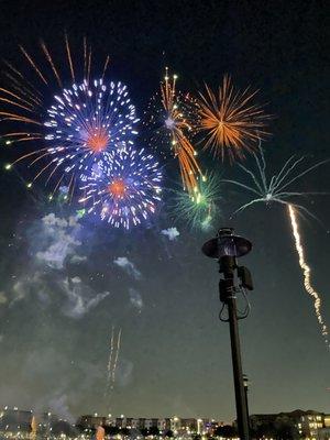 Fireworks display at 7/4/22 Sparks & Stripes event.