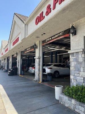 My car at Discount Tires getting tires replaced.