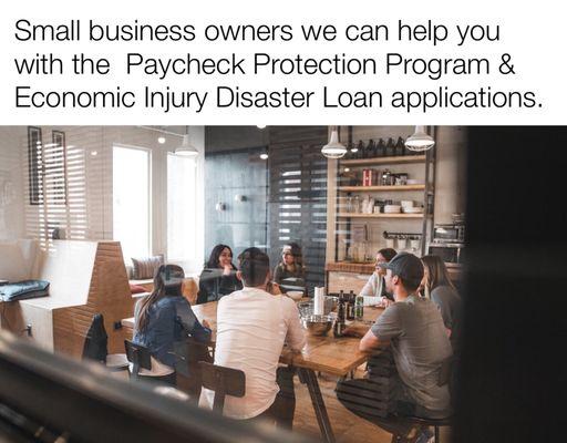 Let our Small CPA firm, Help your small business. We can help you with the Paycheck Protection Program loan "PPP Loan" or with the EIDL Loan