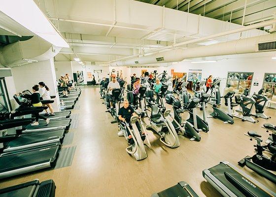 The fitness center features more than 80 pieces of advanced cardio and strength training equipment.