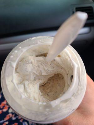 Non-dairy peanut butter blizzard with oreo