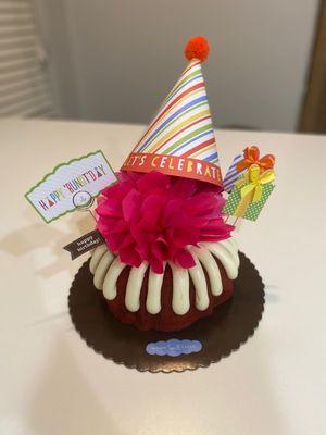 Red velvet birthday themed Bundt cake