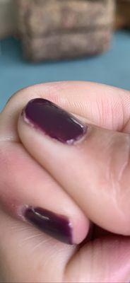 Looking at my nails today, there are even worse..... look at the edge and cuticle?  Just extremely disappointed.