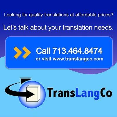 Let's talk about your translation needs.