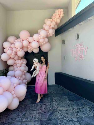 Pink Garland Balloon Arch by The Balloon Guy