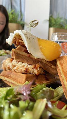 Fried Chicken (Korean style) and waffles.