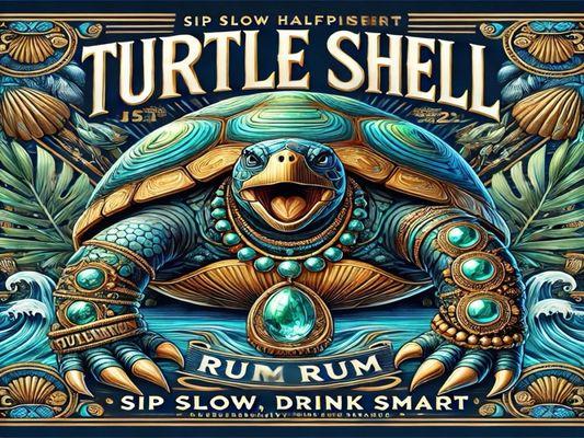 Label of turtle shell rum