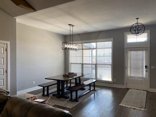 Removed walls in dining room and opened entire floor plan