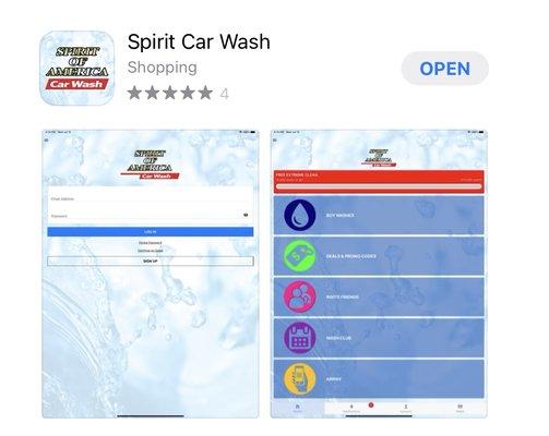 Download Spiritcarwash app for our WashClub and Deals