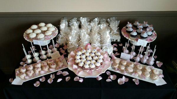 Baby Shower Sweet Table @ Huerto.  Macarons, cupcakes, cakepops, cookies by Trifles