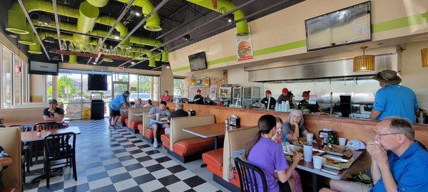 Good size crowd of  people here for Saturday lunch on national hamburger day