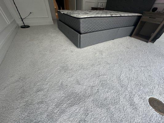 New bedroom carpet, a very soft Vista Bay - Dolphin, a very soft silver color with a 40oz face weight