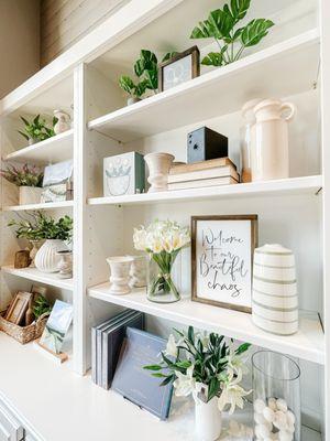 Spring decor, signs and faux florals